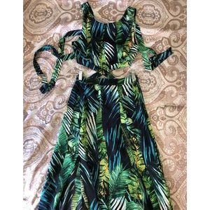 Palm Tree Cut Out Dress